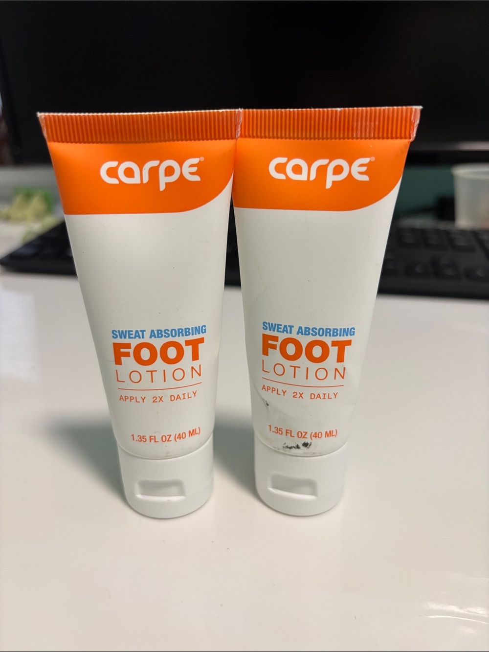 Carpe Sweat Absorbing Foot Lotion - White & Orange Tube